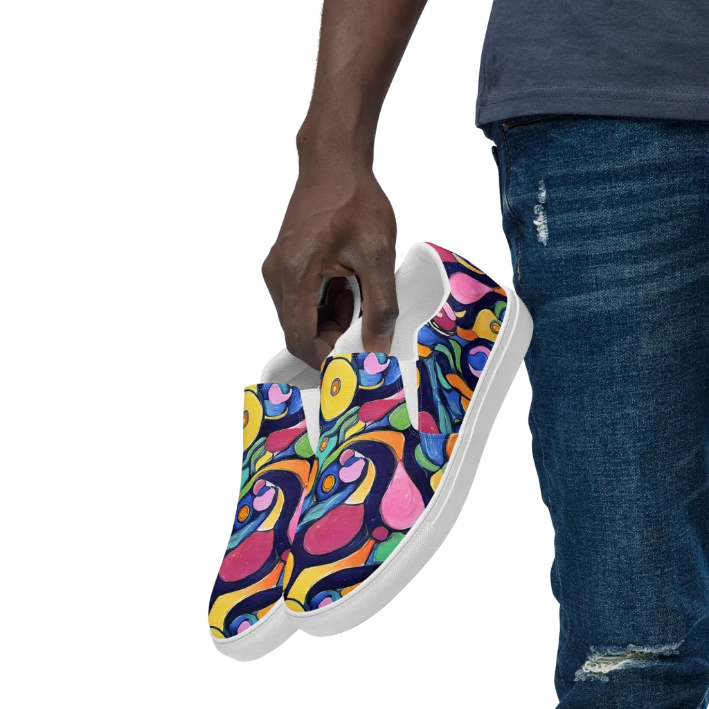 Neon Kelp on Men's Slip-On Canvas Shoes — Left Front
