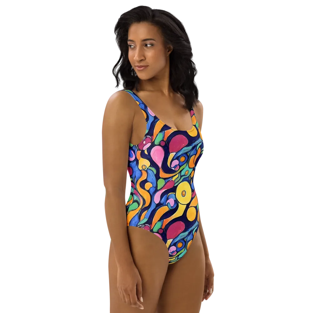 Neon Kelp on One-Piece Swimsuit — Right