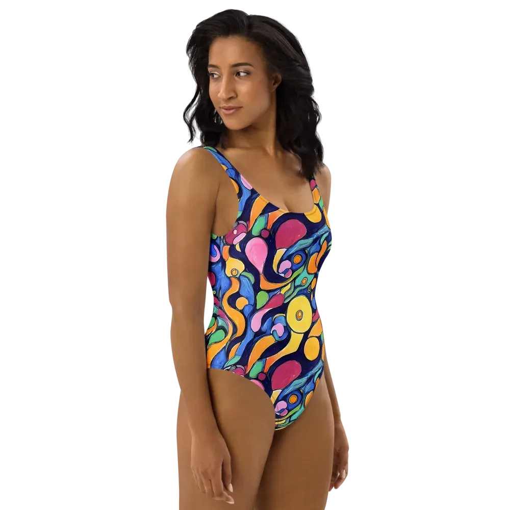 Neon Kelp on One-Piece Swimsuit — Right