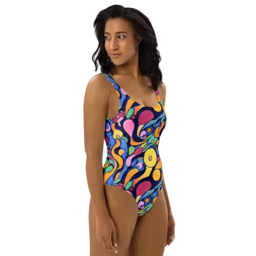 Neon Kelp on a One-Piece Swimsuit