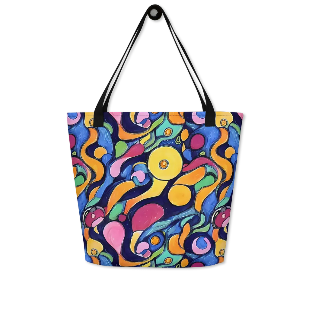 Neon Kelp on Large Tote Bag W/ Pocket — Front