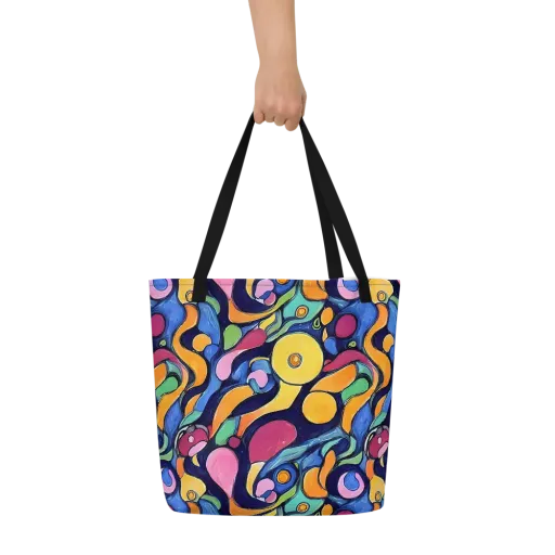 Neon Kelp on a Large Tote Bag W/ Pocket