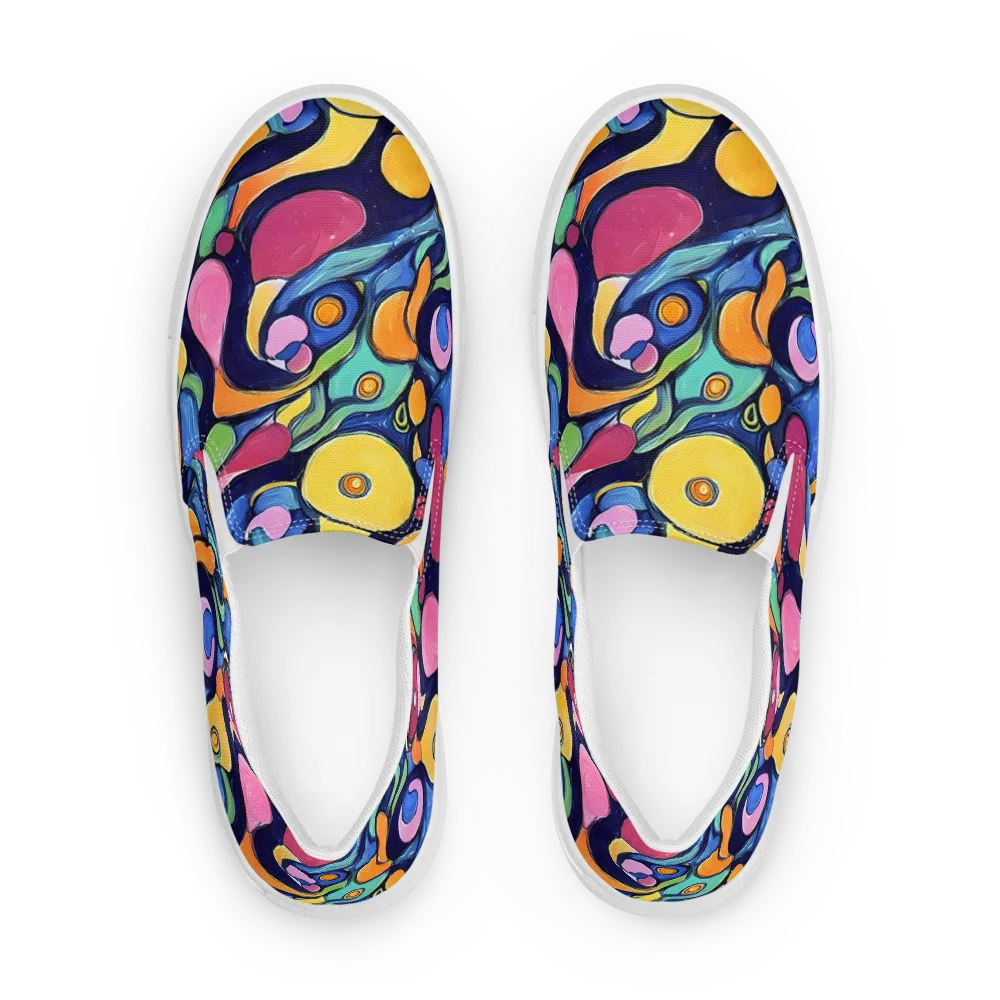 Neon Kelp on Women's Slip-On Canvas Shoes — Front