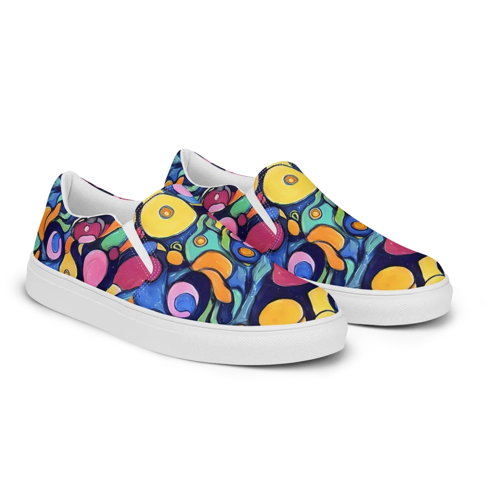Neon Kelp on Women's Slip-On Canvas Shoes — Right Front