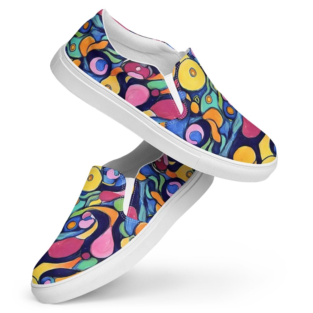 Neon Kelp on Women's Slip-On Canvas Shoes — Front