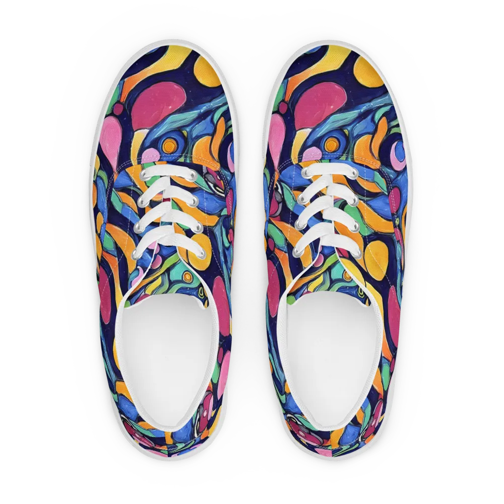 Neon Kelp on Men's Lace-Up Canvas Shoes — Front