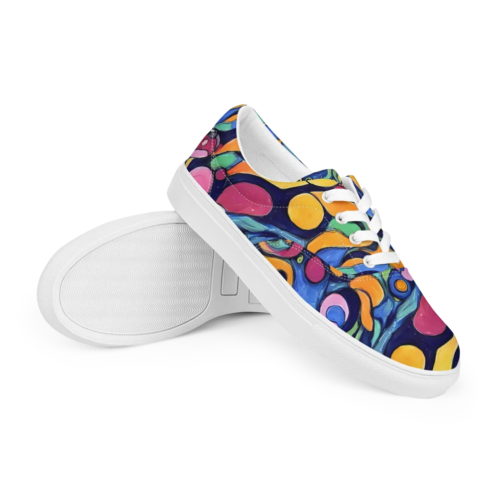 Neon Kelp on Men's Lace-Up Canvas Shoes — Right Front