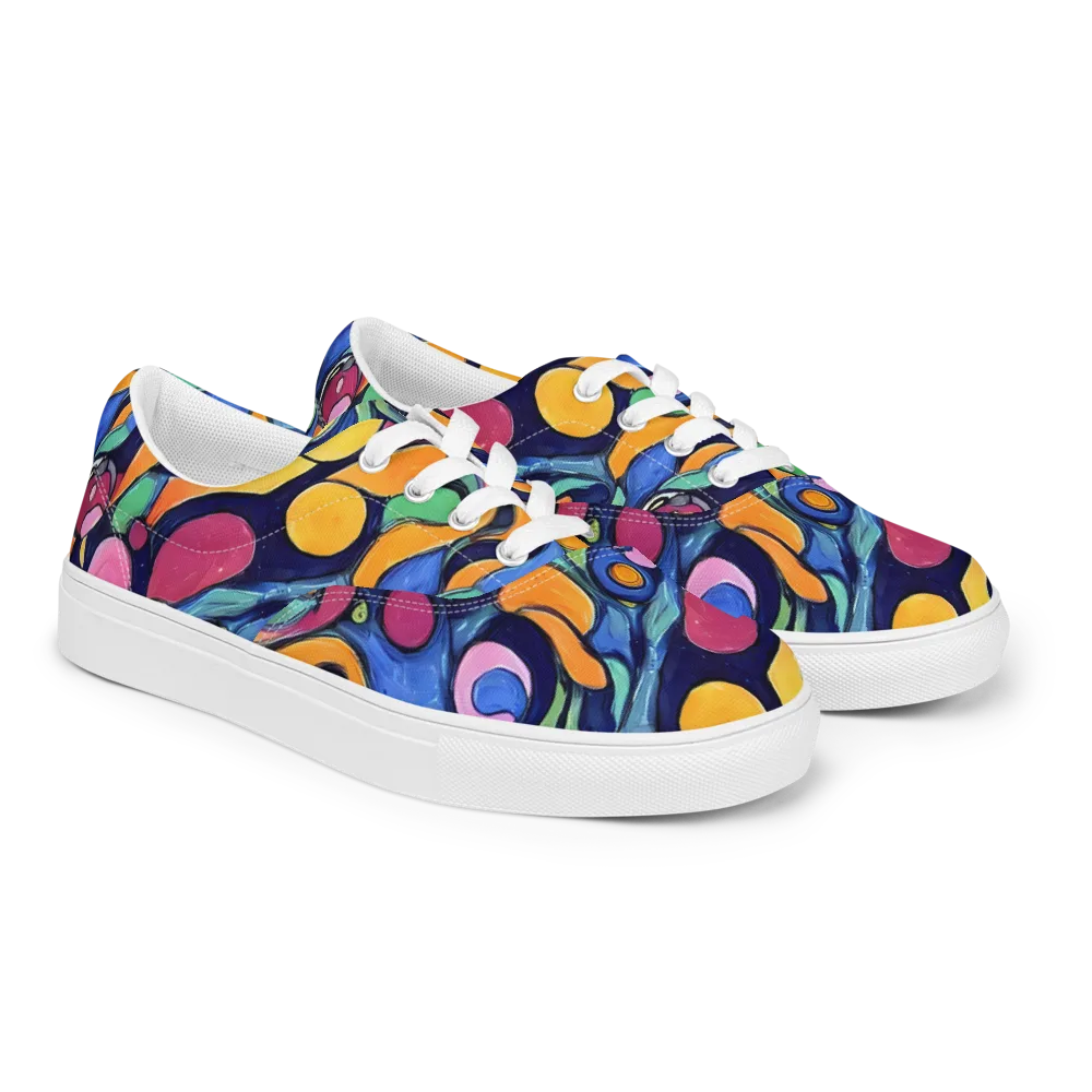 Neon Kelp on Men's Lace-Up Canvas Shoes — Right Front