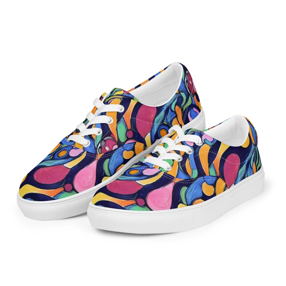 Neon Kelp on Men's Lace-Up Canvas Shoes — Left Front