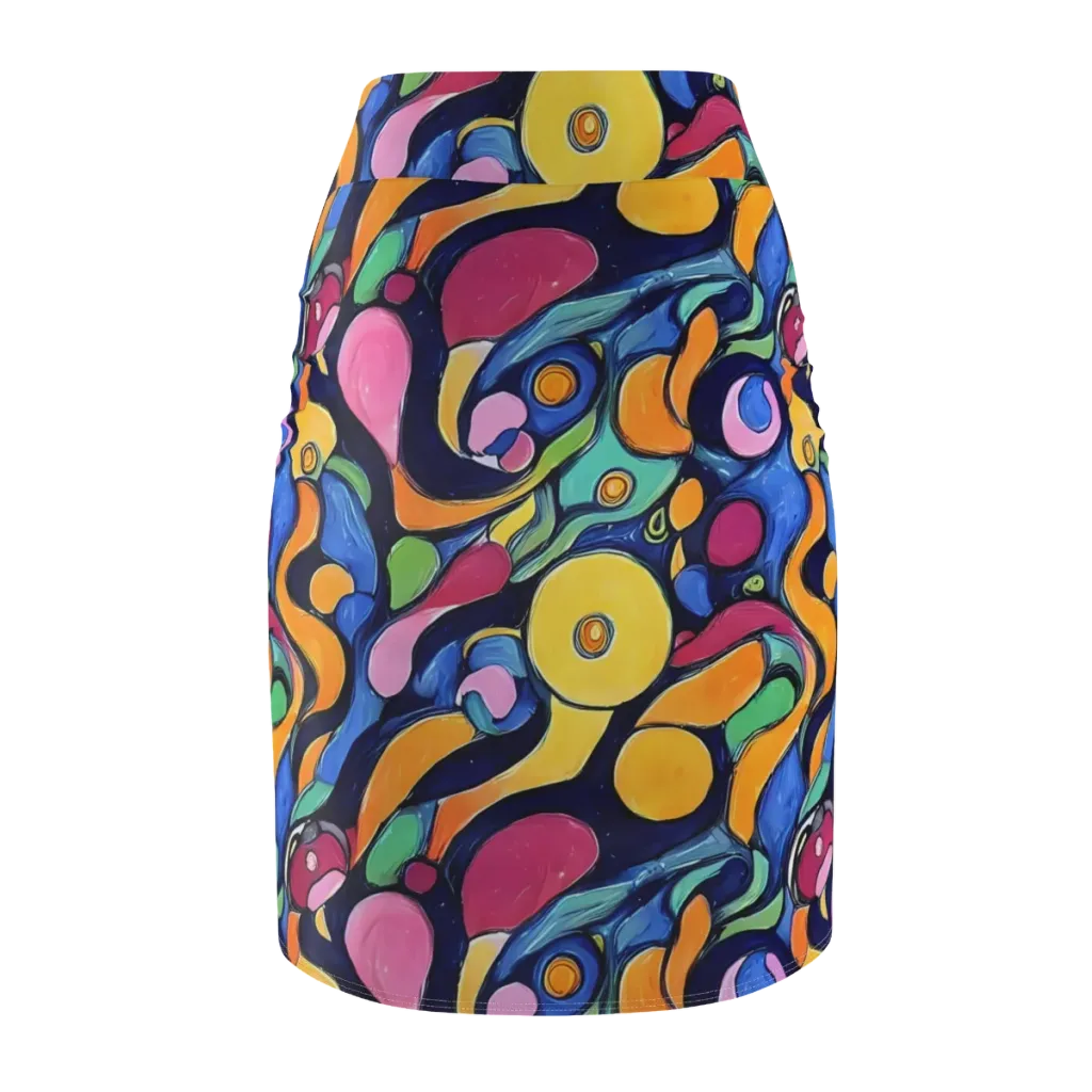 Neon Kelp on Pencil Skirt — Back