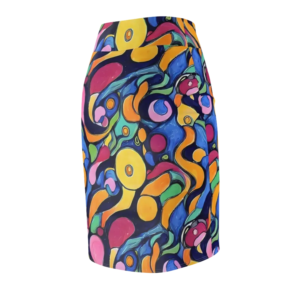 Neon Kelp on Pencil Skirt — Back Side