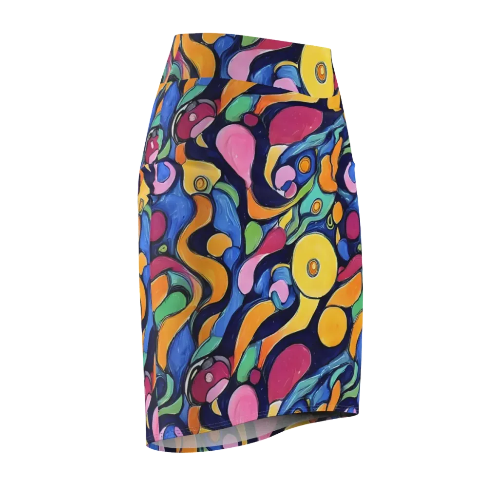 Neon Kelp on Pencil Skirt — Front Side