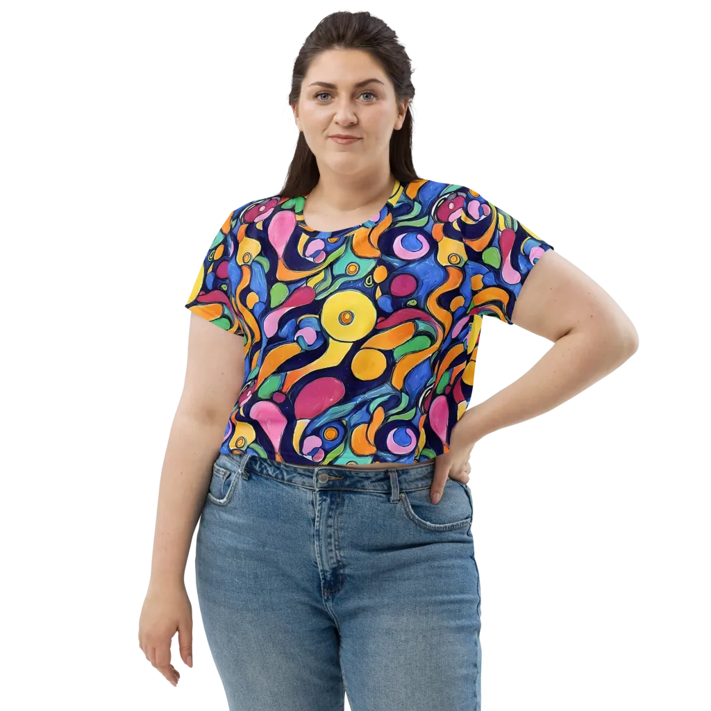 Neon Kelp on Crop Tee — Front