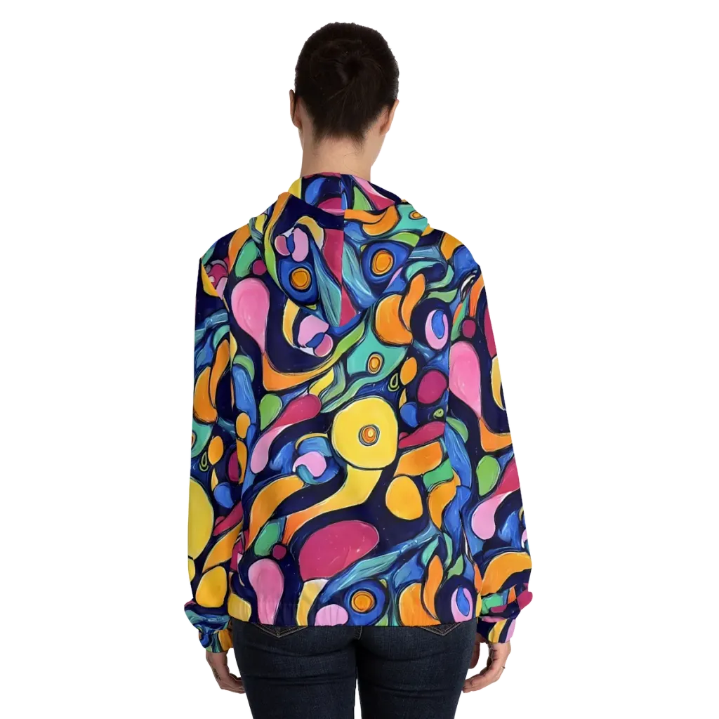 Neon Kelp on Women's Full-Zip Hoodie — Back On Person