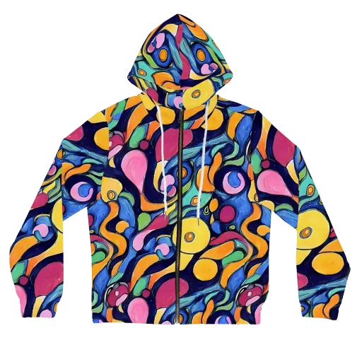 Neon Kelp on a Women's Full-Zip Hoodie