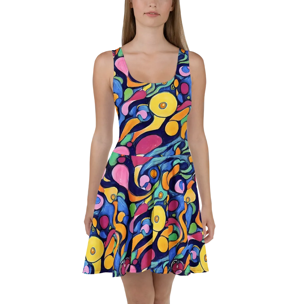 Neon Kelp on Skater Dress — Front