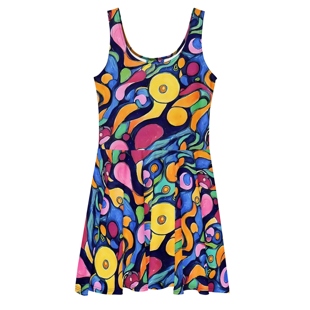 Neon Kelp on Skater Dress — Front