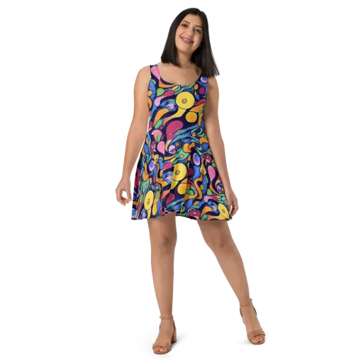 Neon Kelp on a Skater Dress