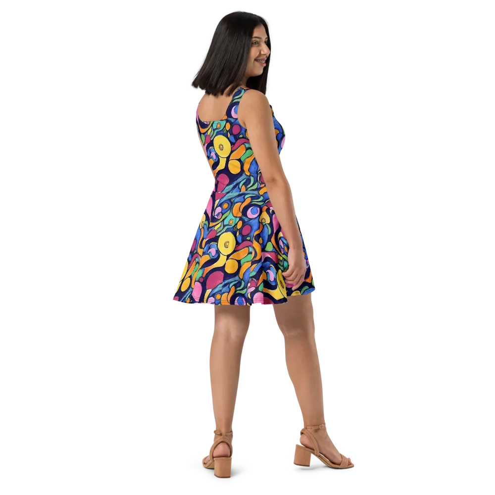 Neon Kelp on Skater Dress — Right