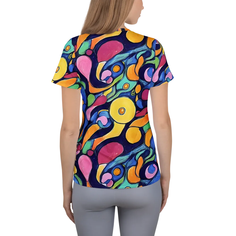 Neon Kelp on Women's Athletic T-Shirt — Back