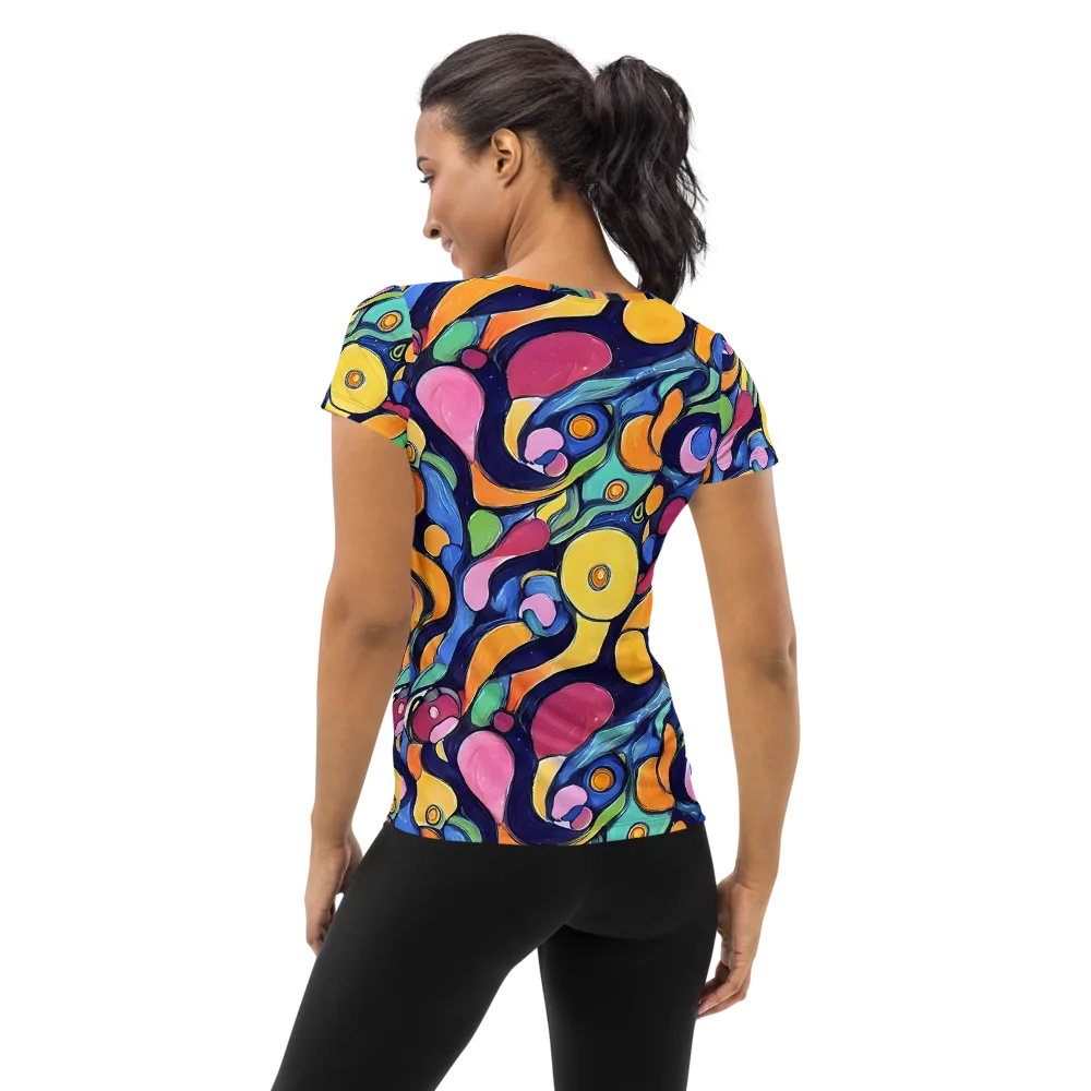 Neon Kelp on Women's Athletic T-Shirt — Back
