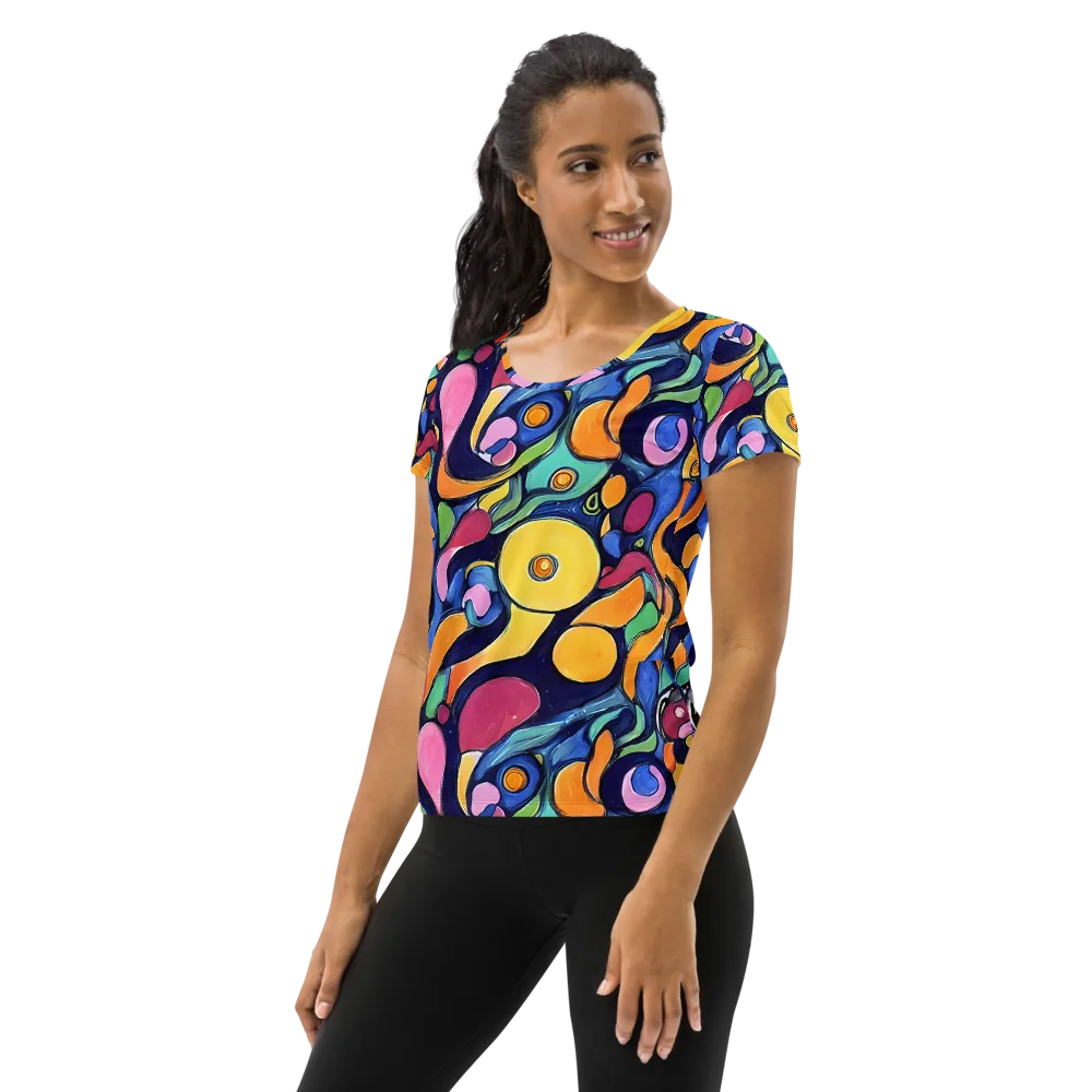 Neon Kelp on Women's Athletic T-Shirt — Left