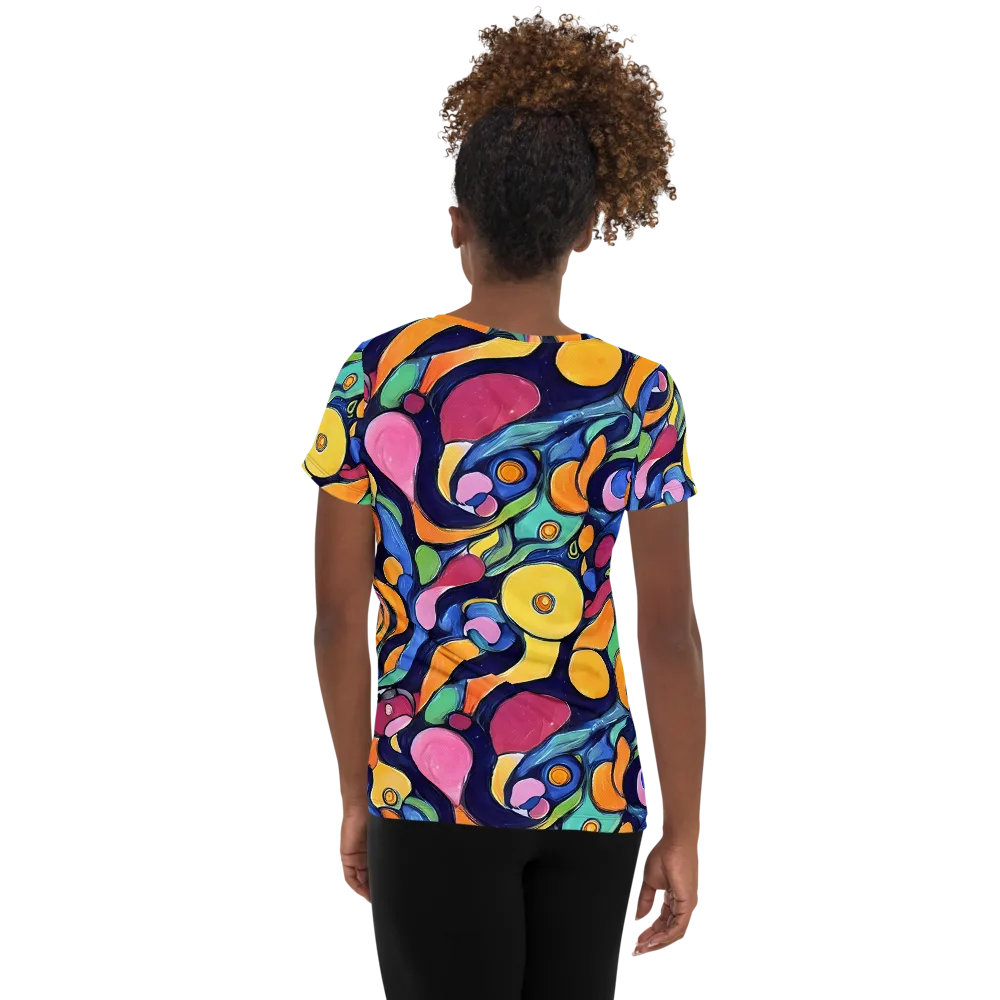 Neon Kelp on Women's Athletic T-Shirt — Back