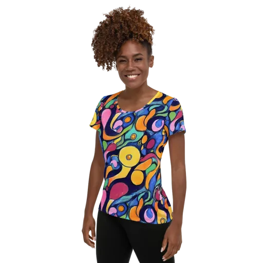 Neon Kelp on a Women's Athletic T-Shirt