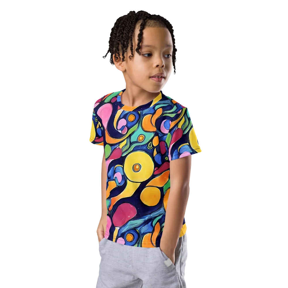 Neon Kelp on Kids Crew Neck T-Shirt — Left Front