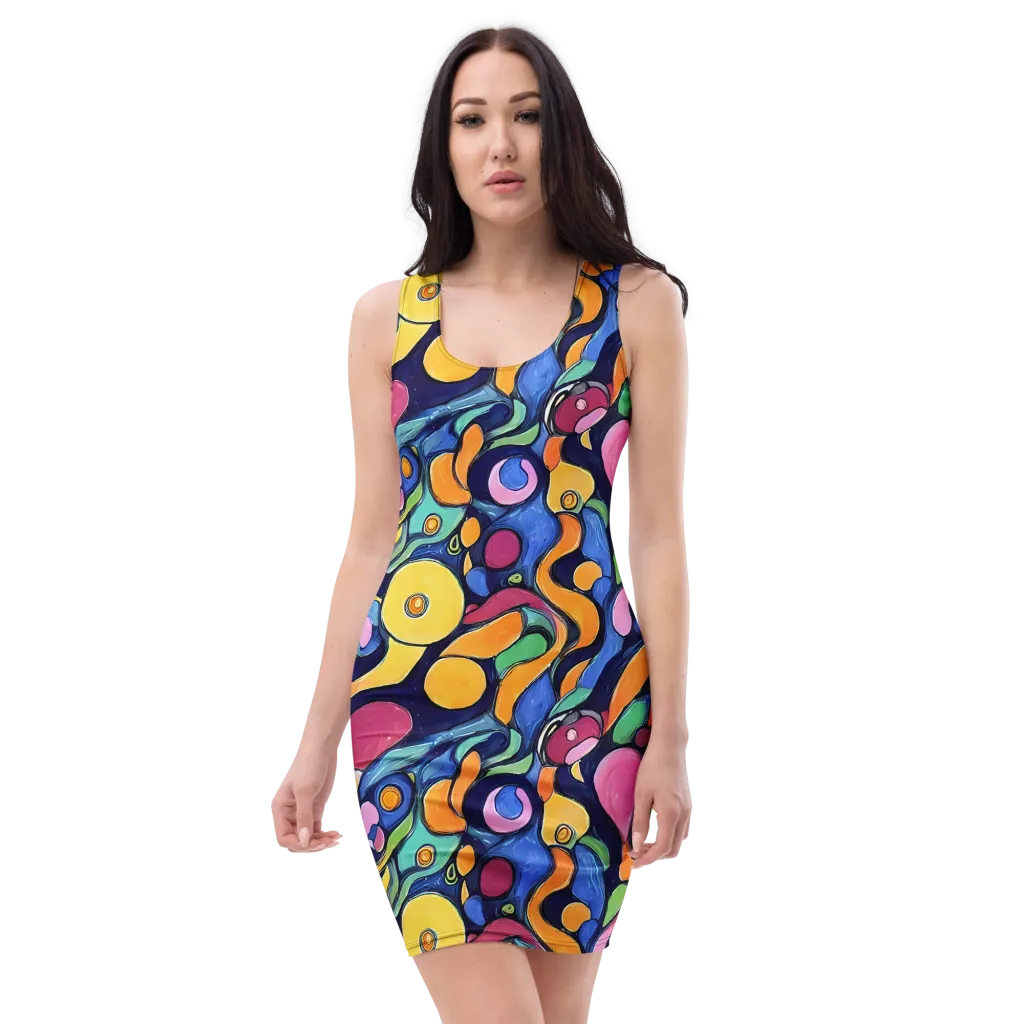 Neon Kelp on Bodycon Dress — Front