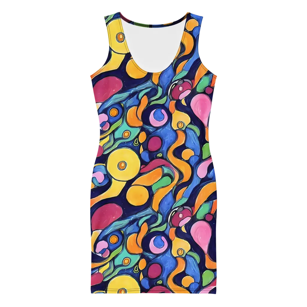 Neon Kelp on Bodycon Dress — Front