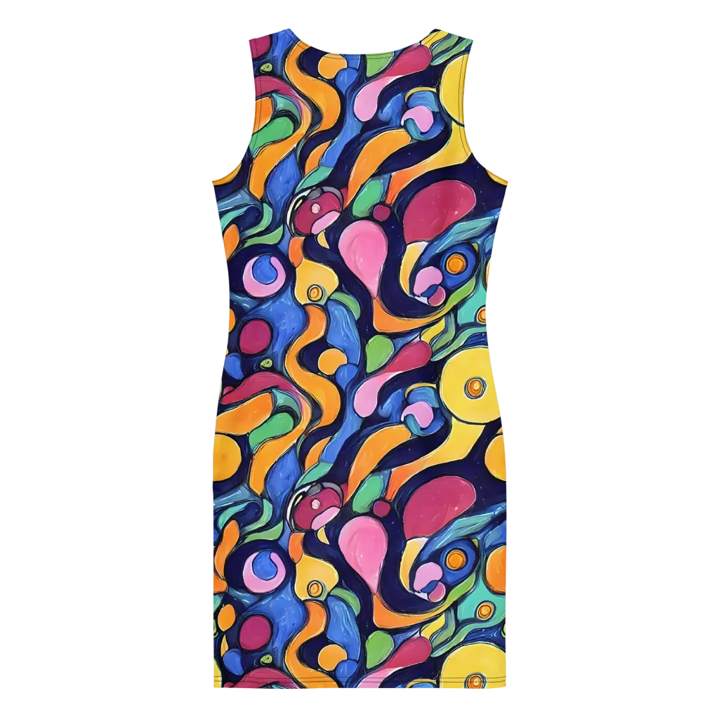Neon Kelp on Bodycon Dress — Back