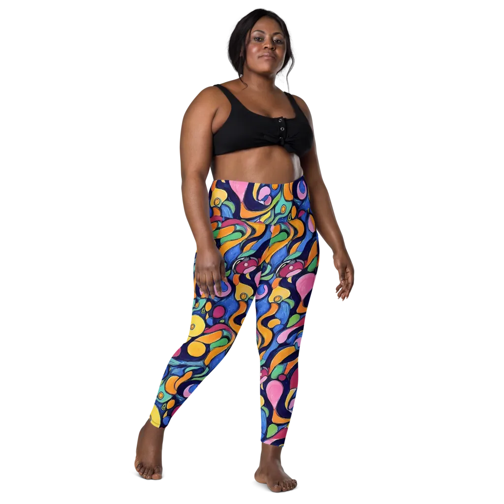 Neon Kelp on Leggings with Pockets — Front