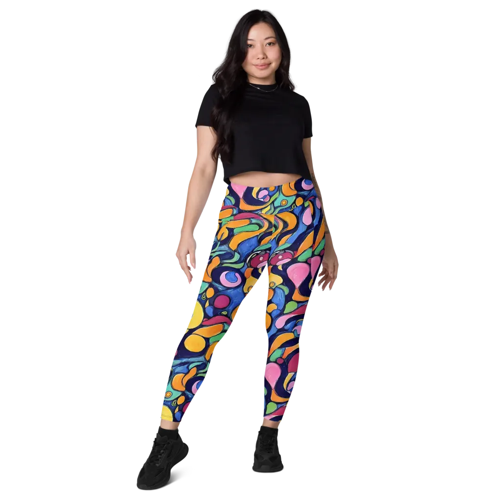 Neon Kelp on Leggings with Pockets — Front