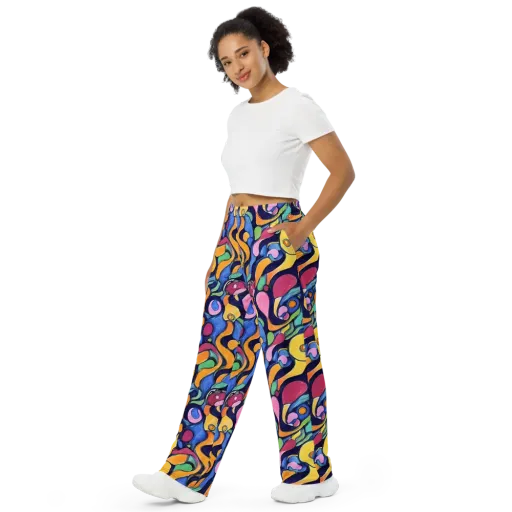 Neon Kelp on a Wide-Leg Pants