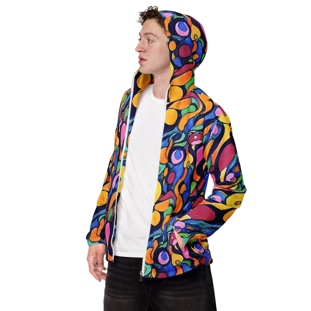Neon Kelp on Men's Windbreaker — Left Front