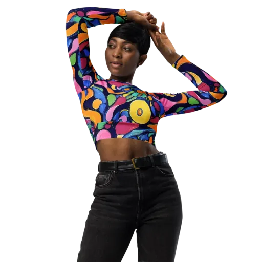 Neon Kelp on a Long Sleeve Crop Top