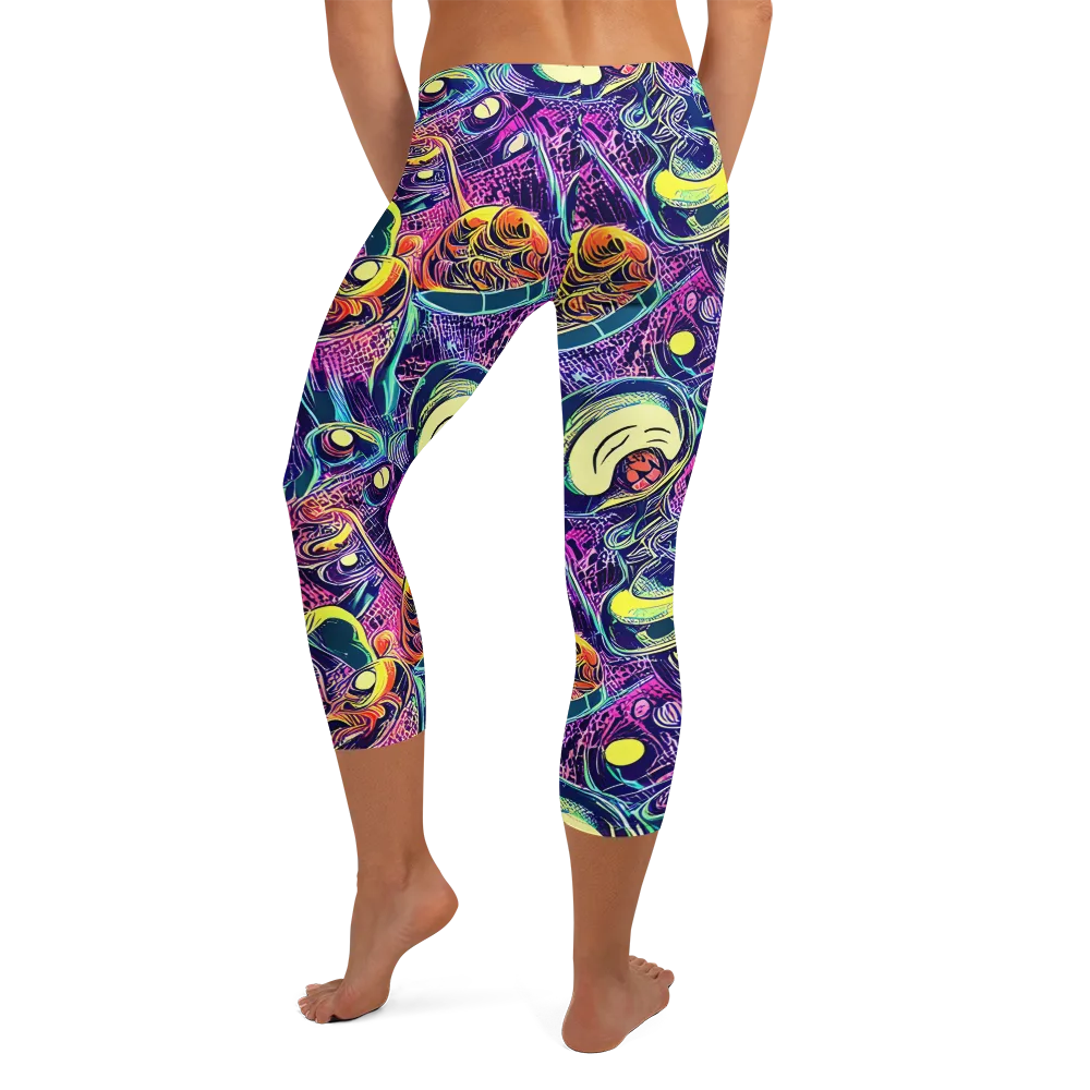 Electric Relics on Capri Leggings — Back