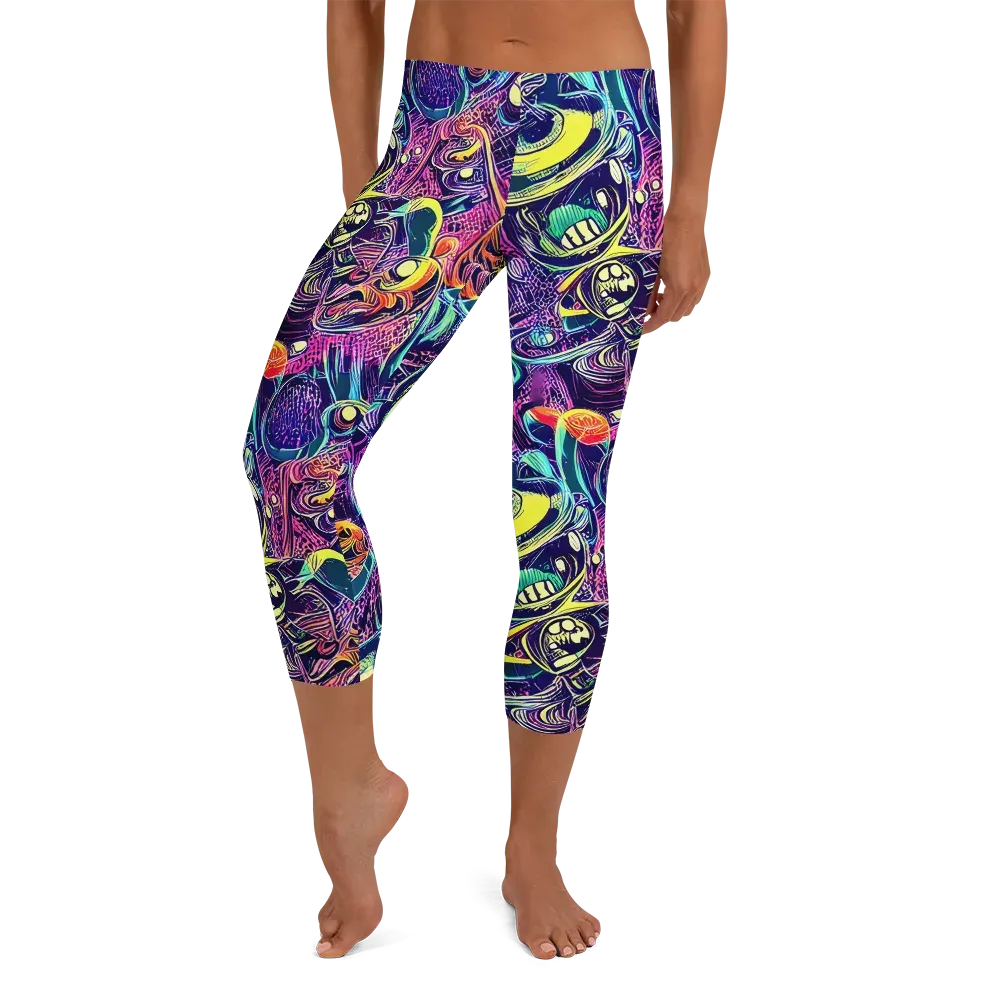 Electric Relics on Capri Leggings — Front