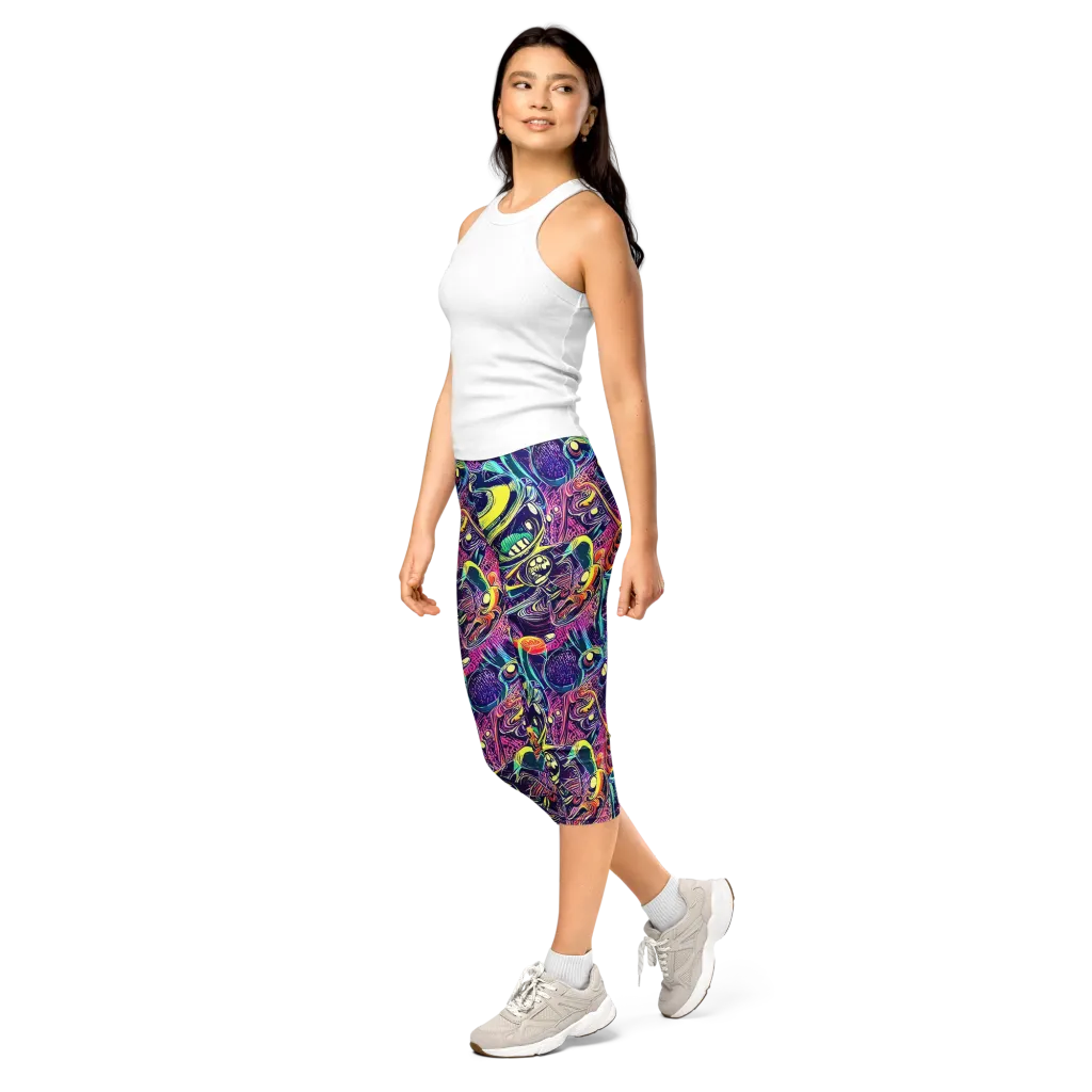 Electric Relics on Capri Leggings — Left Front