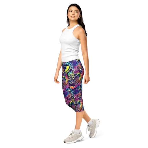 Electric Relics on a Capri Leggings