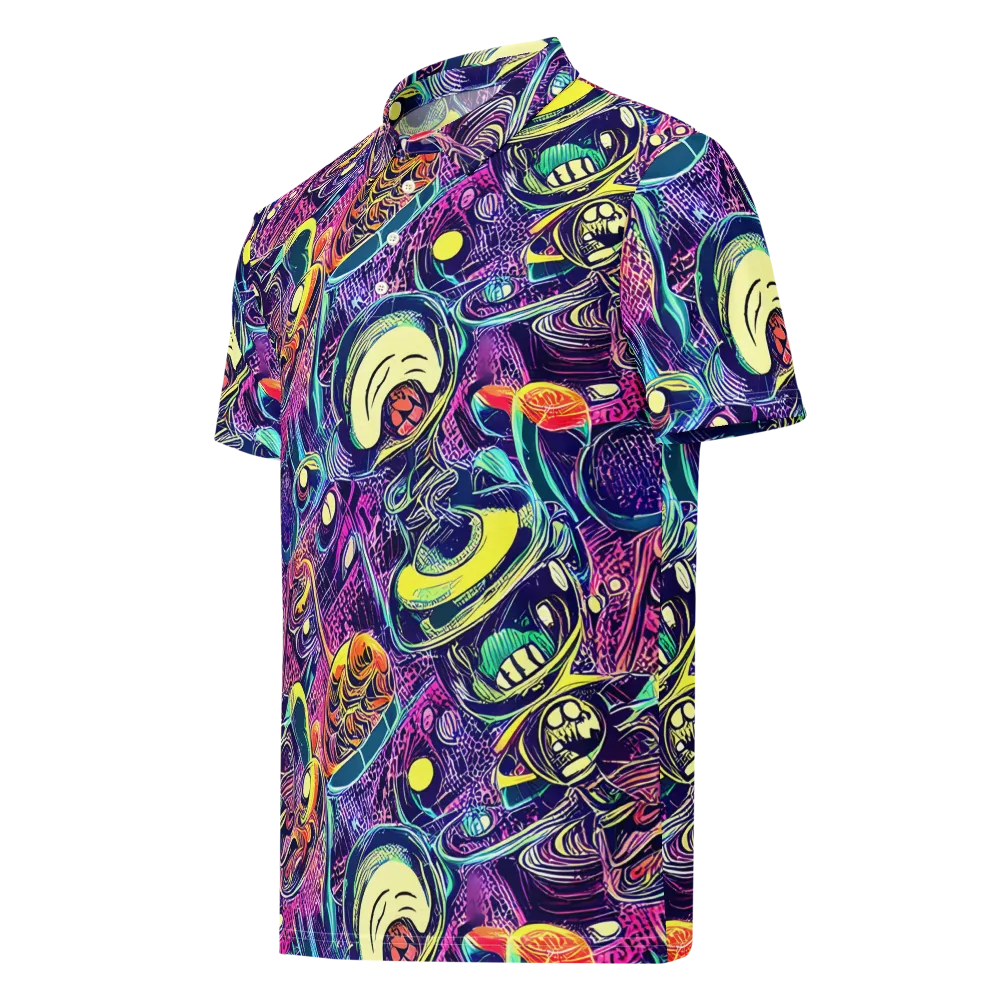 Electric Relics on Men's Slim Fit Polo Shirt — Left Front