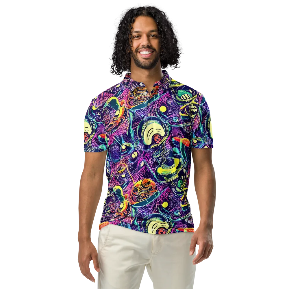 Electric Relics on Men's Slim Fit Polo Shirt — Front