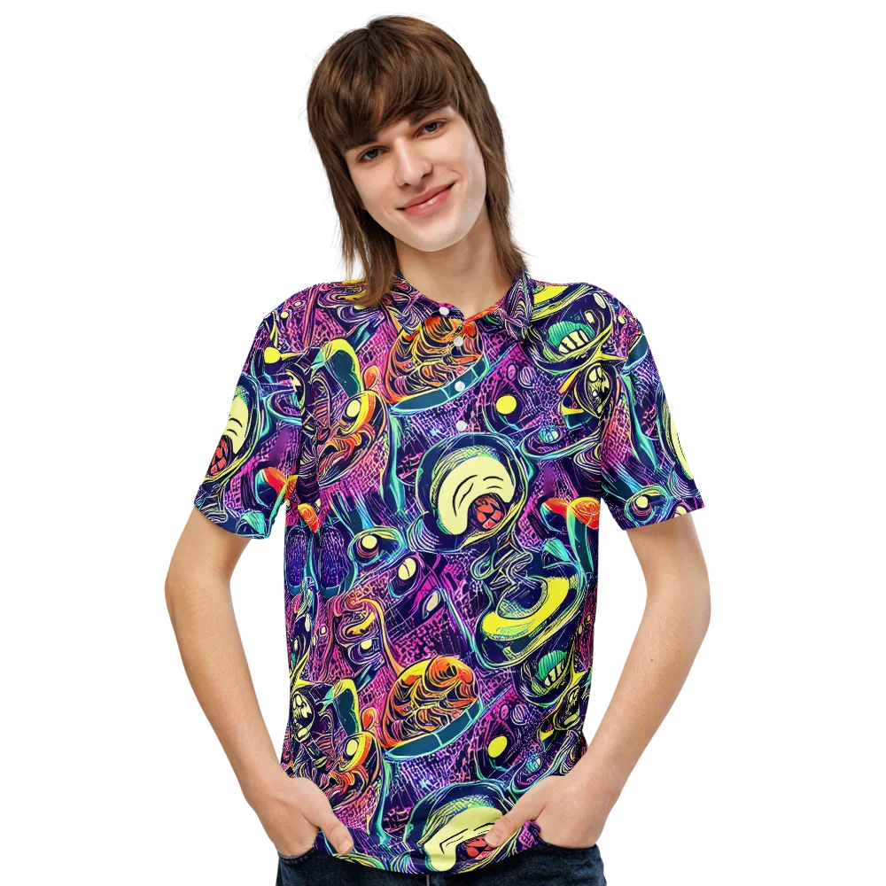 Electric Relics on Men's Slim Fit Polo Shirt — Front
