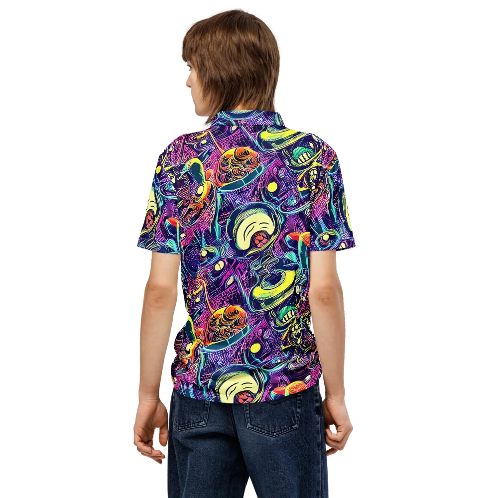 Electric Relics on Men's Slim Fit Polo Shirt — Back