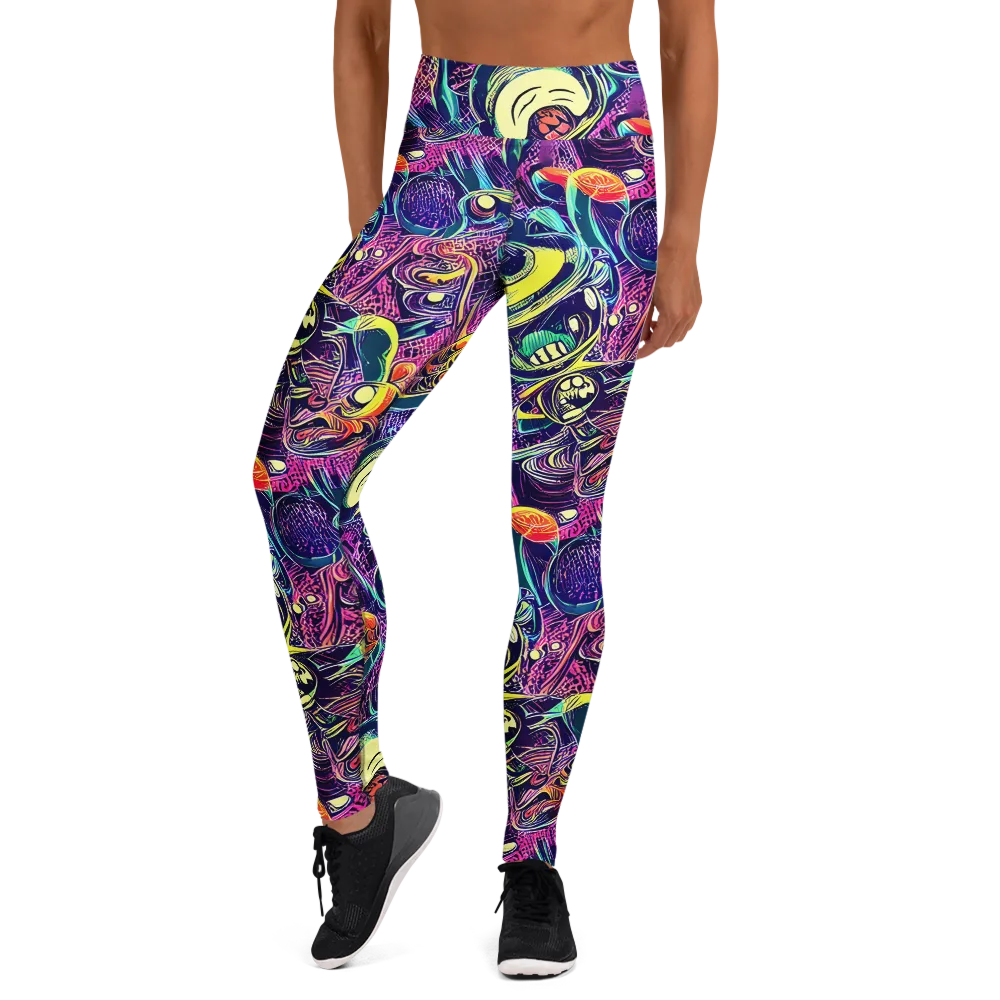 Electric Relics on Yoga Leggings — Front