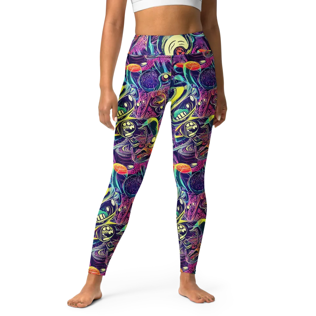 Electric Relics on Yoga Leggings — Front