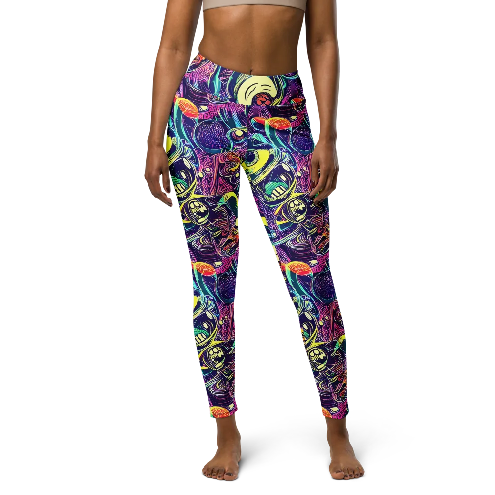Electric Relics on Yoga Leggings — Front