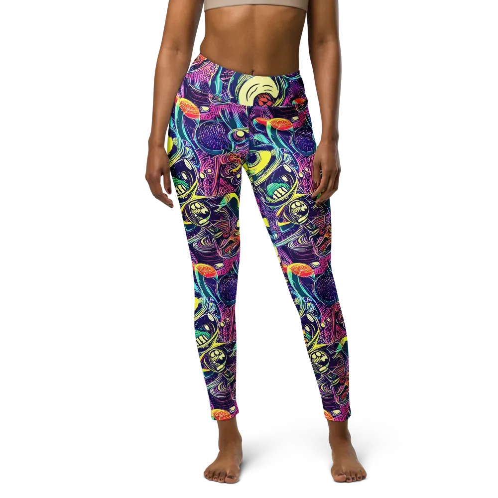 Electric Relics on Yoga Leggings — Front