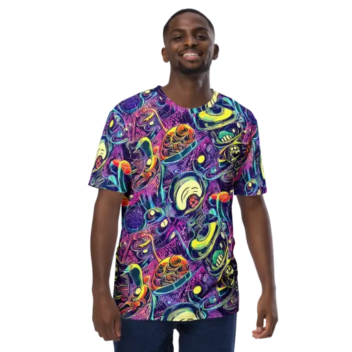 Electric Relics on a Men's Crew Neck T-Shirt